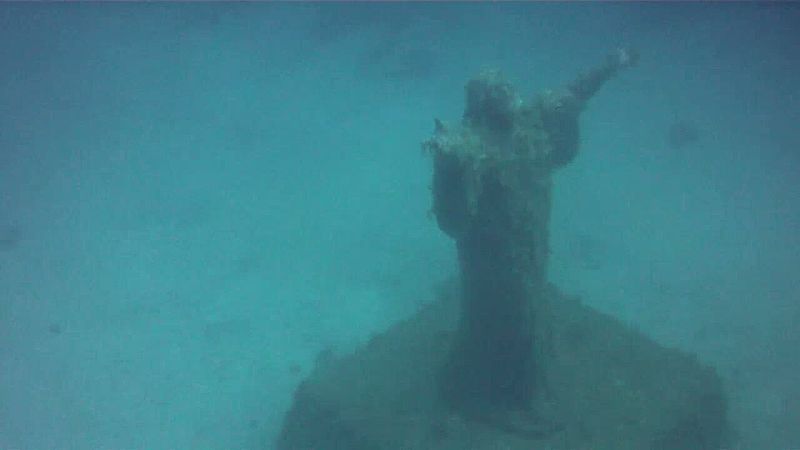 cristo bajo el mar en San Fruttuoso 