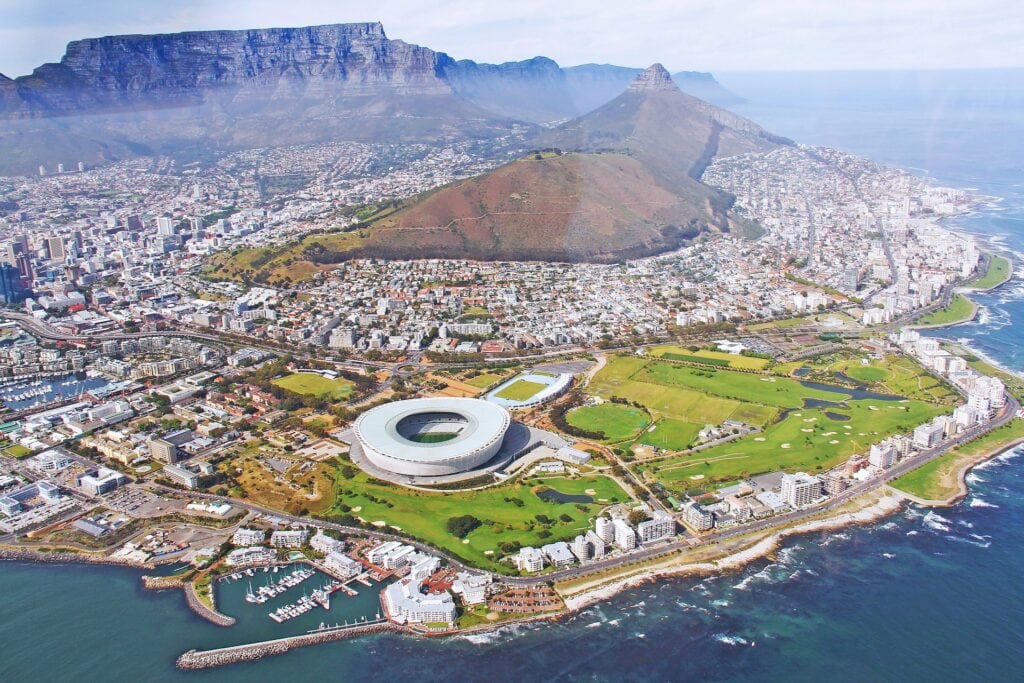 vista aérea de Ciudad del Cabo
