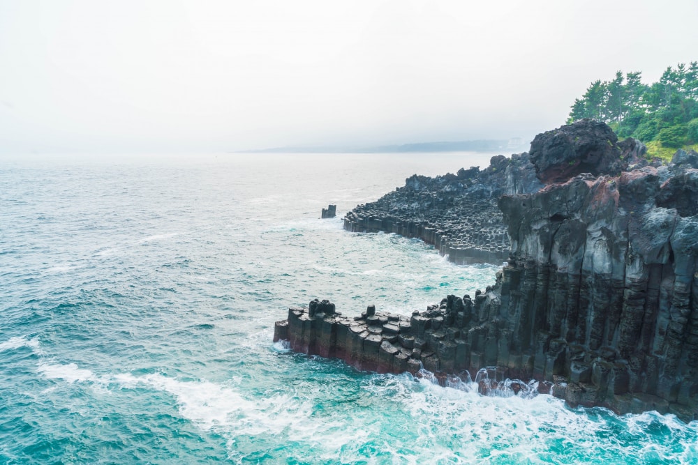 Acantilados Jusangjeolli Cliff, isla de Jeju