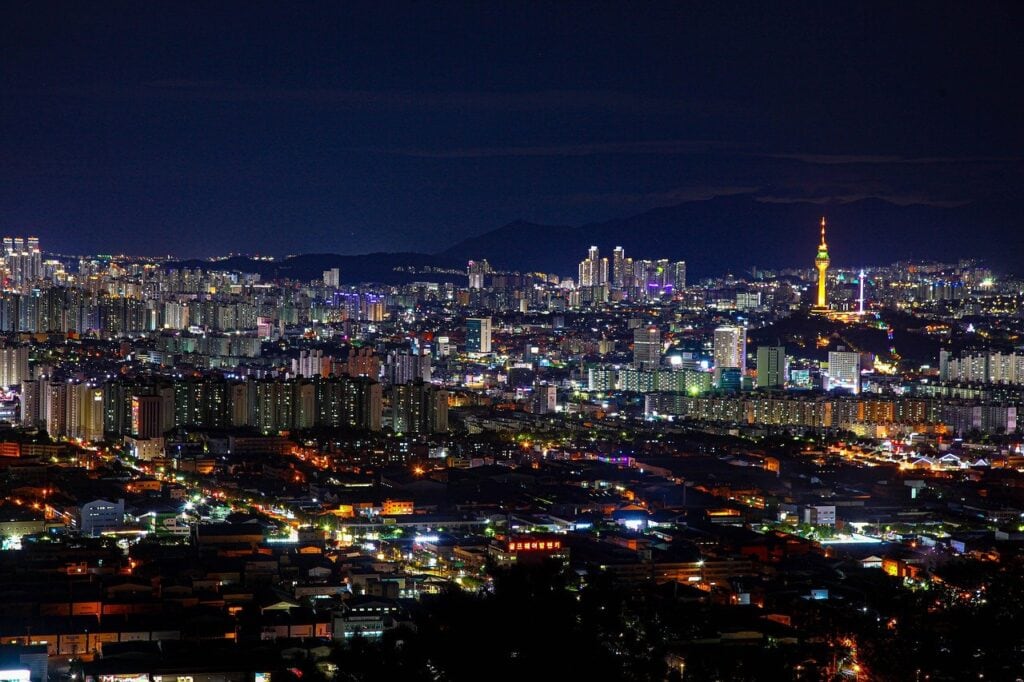 Daegu de noche, Corea del Sur