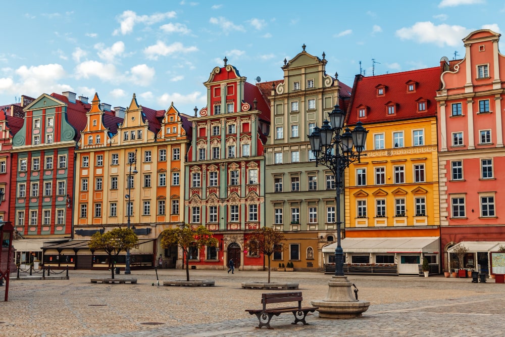 Fachadas de colores de Wroclaw