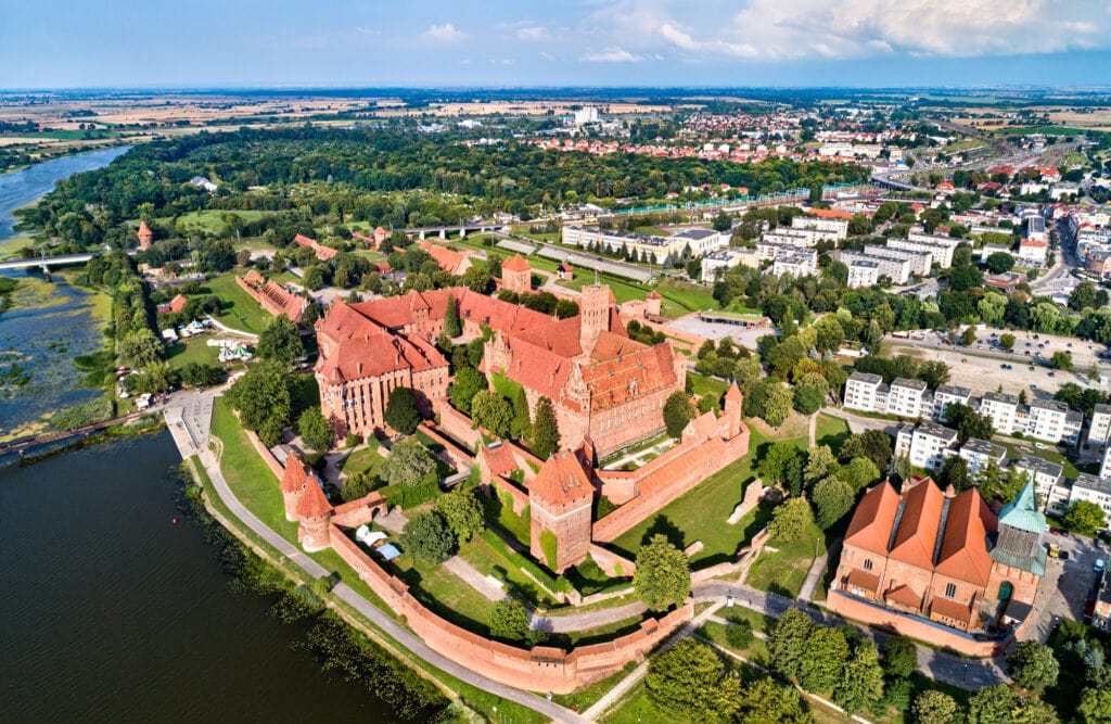 vista aérea del castillo Malbork