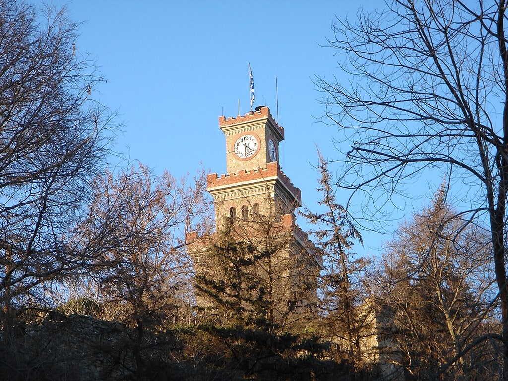 Torre de reloj en el castillo de Tríkala