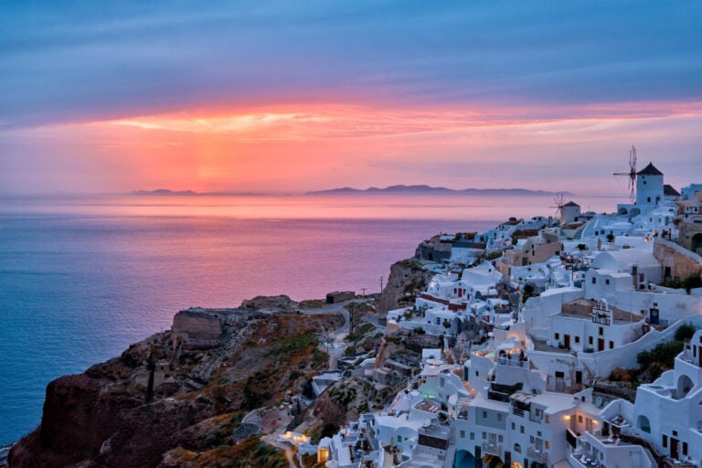 amanecer y vistas en santorini